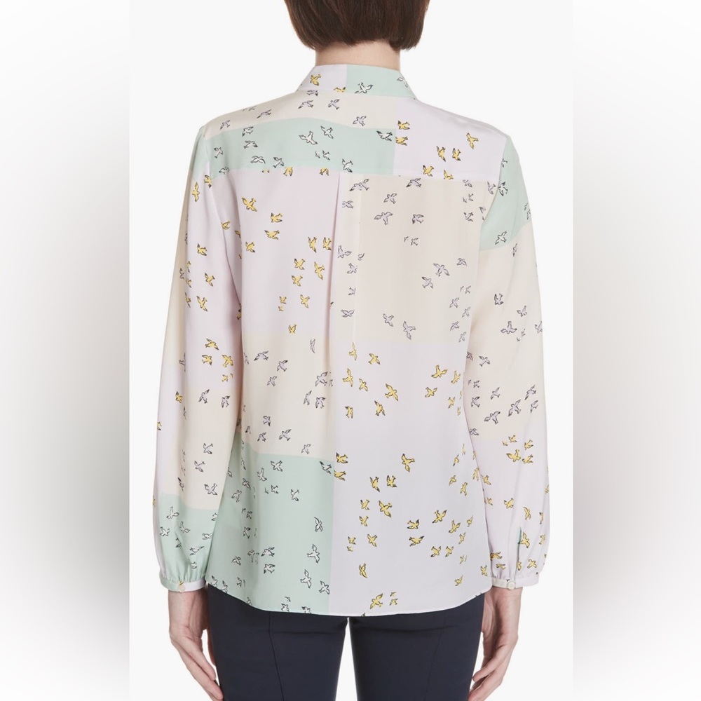 Tory Burch Patchwork Neck Tie Blouse - image 2